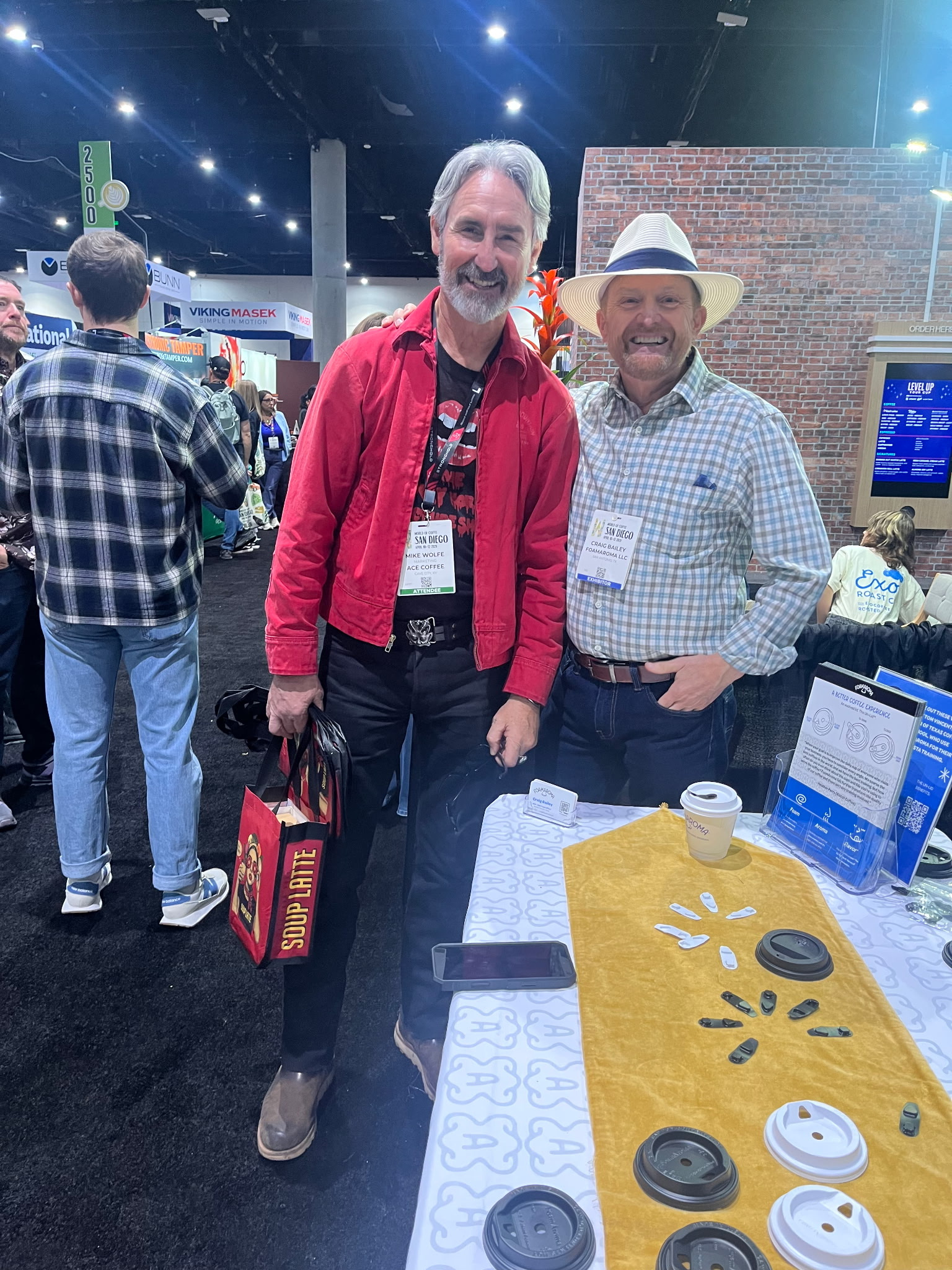 Craig Bailey with Mike Wolfe of American Pickers at the FoamAroma booth